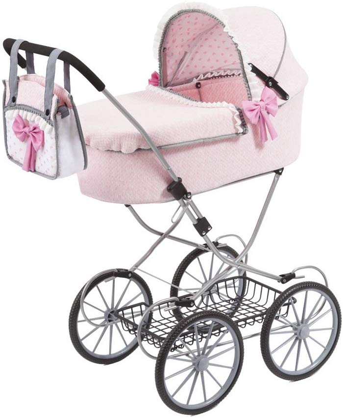 coche muñeca reborn rosa